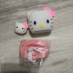 Sanrio Hello Kitty White and Pink Silicone Cell Phone Cover with Strap